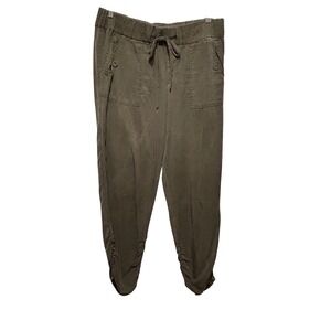 Hei Hei Women Tappered Jogger Pants 12 Olive Drawstring Utility Earthy Gorpcore